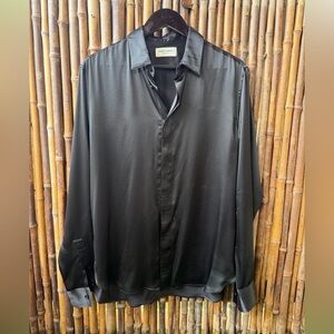 SAINT LAURENT 100% silk button down shirt